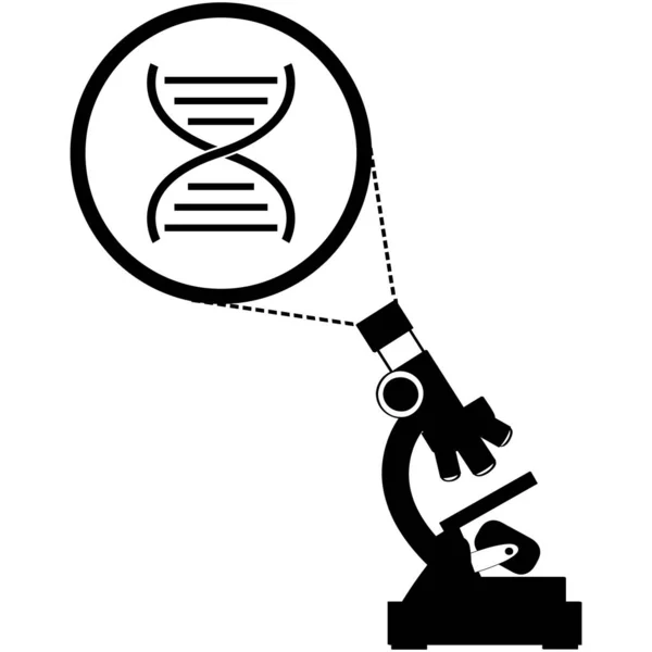 DNA in microscope — Stock Vector