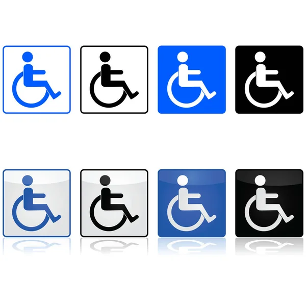 Wheelchair signs — Stock Vector