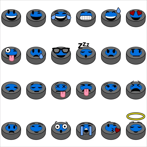 Hockey tecknad emojis — Stock vektor