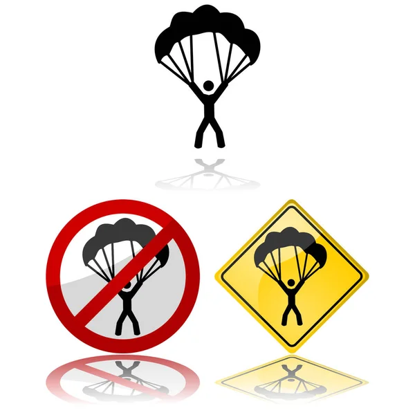 Paragliding signs — Stock Vector