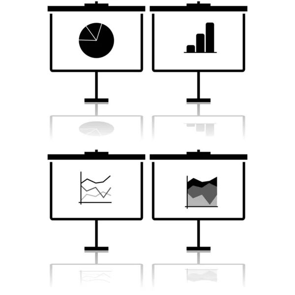 Statistics presentation icons — 스톡 벡터