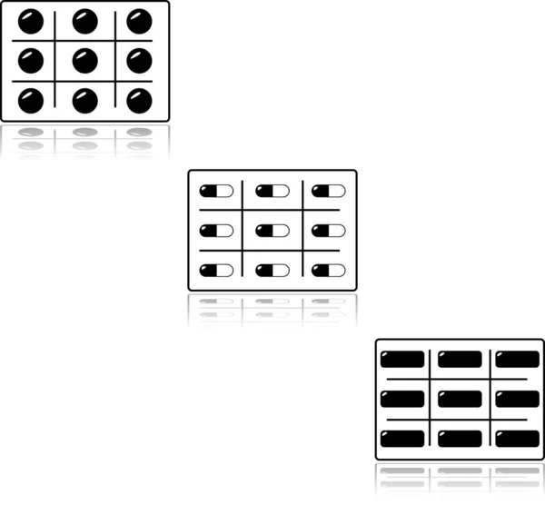 显示药丸和片剂的图标 — 图库矢量图片