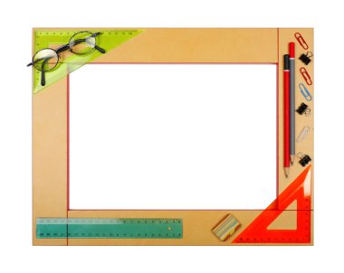 İleti örneği ile sarı Sanat Okulu çerçeve. İzole