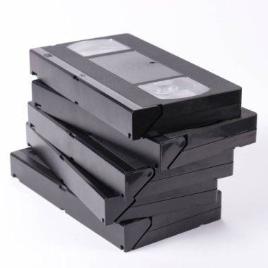 Vintage Vhs kasetleri yığını