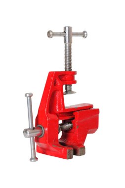 Metal işleri aracı - kırmızı bir mengene. İzole