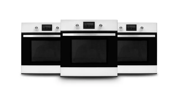 Huishoudelijke apparaten. Drie Oven. Geïsoleerd — Stockfoto
