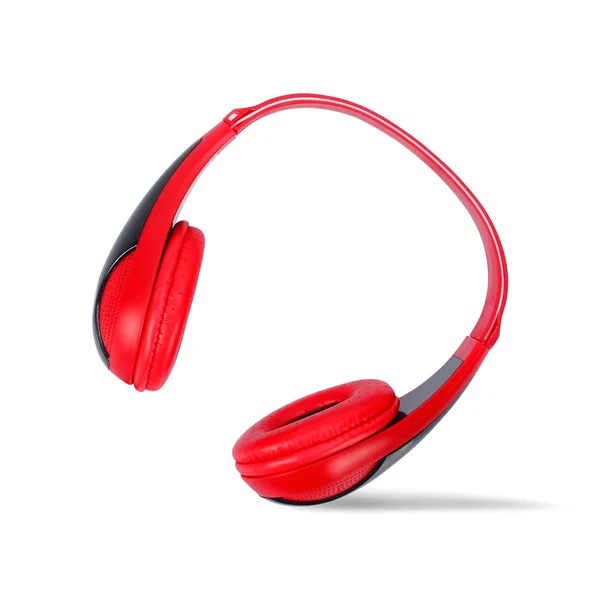 Musikanlage - roter Kopfhörer — Stockfoto