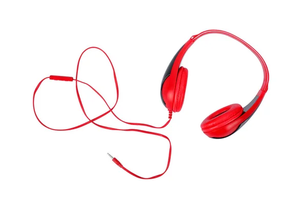 Equipamento musical - fone de ouvido vermelho. Isolados — Fotografia de Stock
