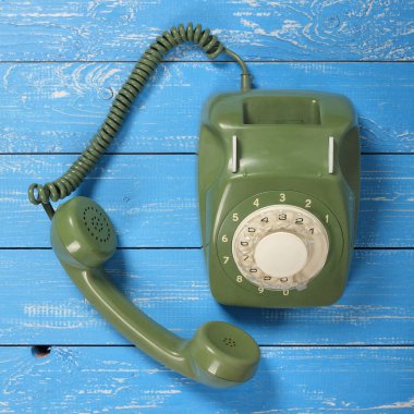 Vintage telefonları - yeşil bir retro telefon