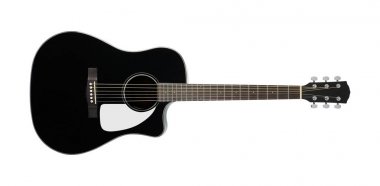 Müzik aleti - siyah akustik gitar. İzole