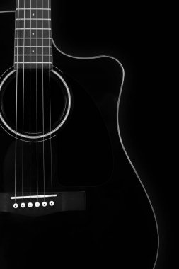 Müzik aleti - siluet siyah akustik gitar