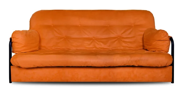 Upholstered furniture - the Orange modern divan sofa made of clo — Stock Photo, Image