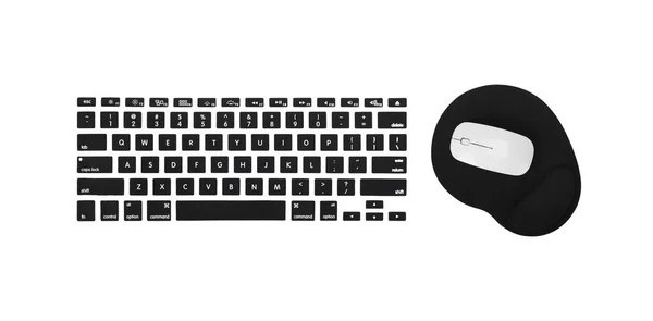 Tastiera, mouse e mousepad per computer — Foto Stock