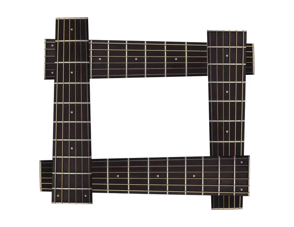 Instrumento musical - Marco acústico del cuello de la guitarra. Aislado —  Fotos de Stock