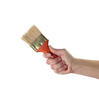 Nesneler araç eylem - el dekoratörler fırça çalışan eller.