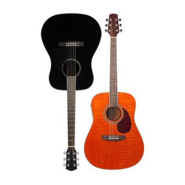Müzik aleti - siyah ve kaplan akçaağaç akustik gitar