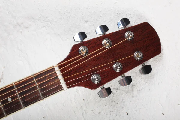 Instrumenty muzyczne - gitara akustyczna szyi — Zdjęcie stockowe