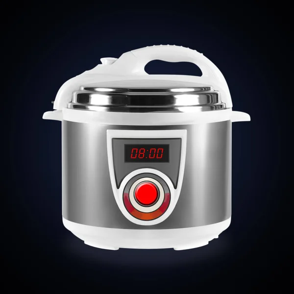 Home appliance - Multicooker zwarte achtergrond — Stockfoto