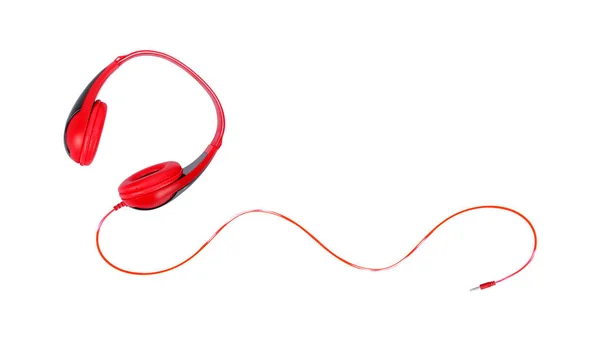 Equipamento musical - fone de ouvido vermelho. Isolados — Fotografia de Stock