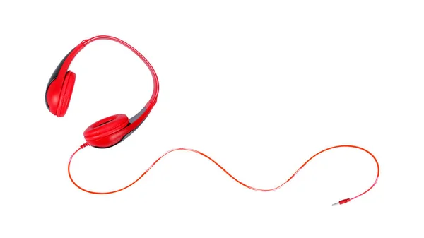 Musical equipment - Red headphone. Isolated — Stock Photo, Image