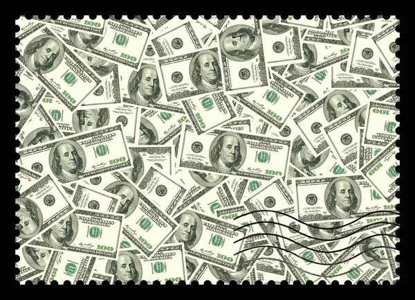 Postage stamps. Dollars abstract background — Stock Photo, Image