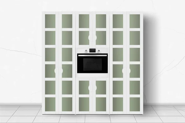 Home appliance - Kitchen case and two wardrobe with an oven in f — Stock Photo, Image