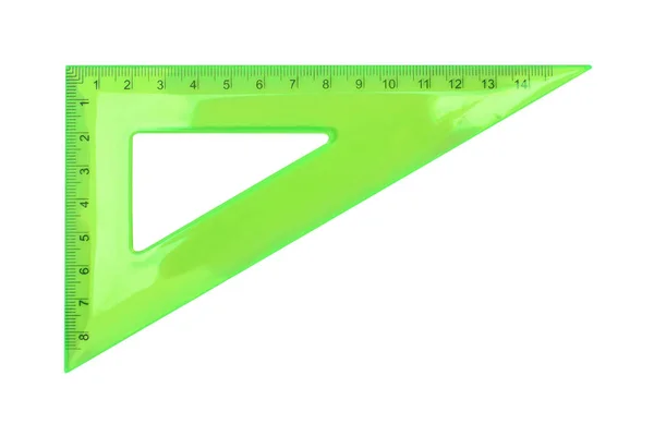 Nauka i edukacja - zielony komplet trójkąta kwadrat na białym tle — Zdjęcie stockowe