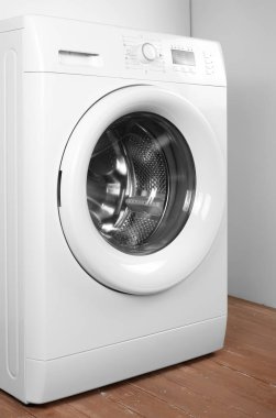 Ev aletleri - Yan görünüm kapalı kapı çamaşır makinesi