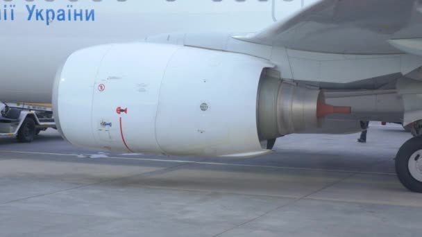 Close-Up vliegtuig motor — Stockvideo