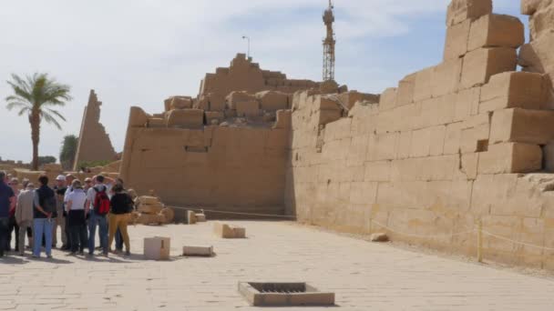 Groupe de touristes dans un musée en plein air — Video