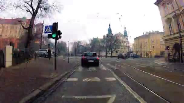 Eine Schnelle Fahrt Auf Den Polnischen Straßen — Stockvideo