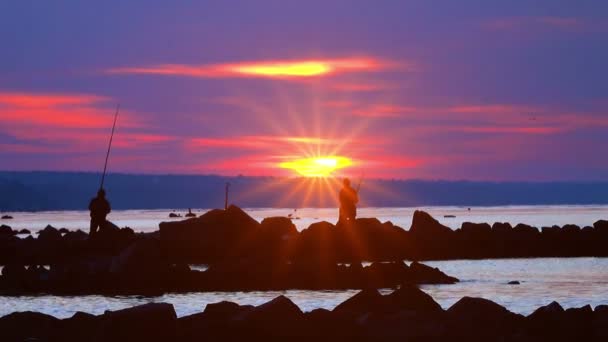 Zonsopgang Boven Het Uitzicht Zee — Stockvideo