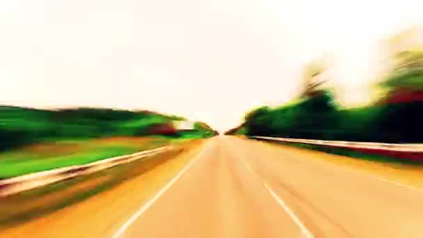 Οδηγήστε Ένα Αυτοκίνητο Γρήγορη Περίληψη Φόντου — Αρχείο Βίντεο