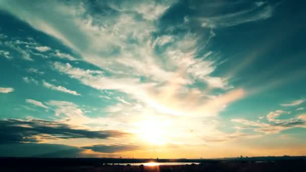 Céu Nuvens Pôr Sol Fundo — Vídeo de Stock