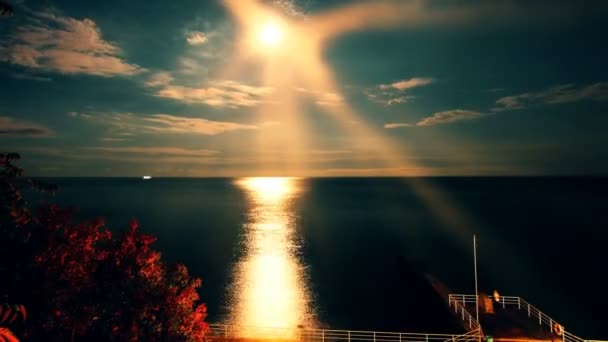 夜と海のタイムラプス — ストック動画