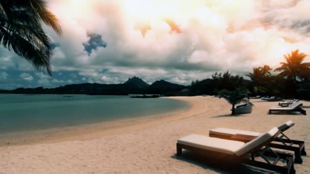 Het Eiland Mauritius Kustlijn Van Oceaan — Stockvideo