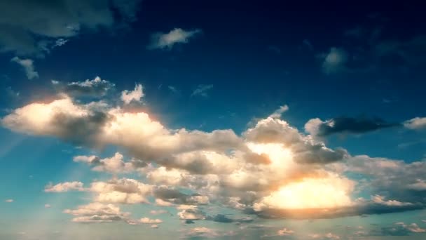Lucht Wolken Zonsondergang Termijn — Stockvideo