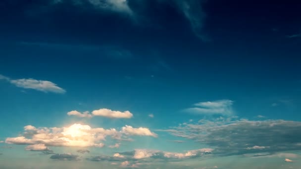 Lucht Wolken Zonsondergang Termijn — Stockvideo