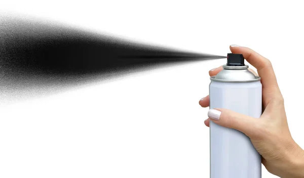 Jet black från en aerosol kan — Stockfoto