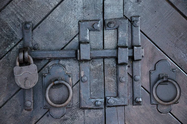 Antiquariato ferro battuto porta hardware — Foto Stock