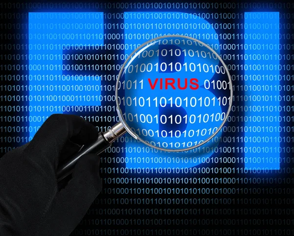 Вирус и логотип ФБР — стоковое фото