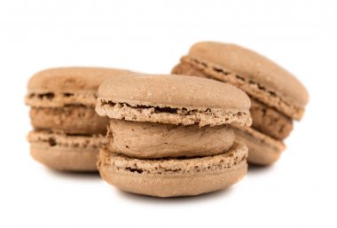 Üç Fransız acıbadem kurabiyesi kurabiye kahverengi