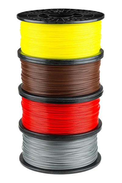 Quatre bobines de filament ABS ou PLA — Photo