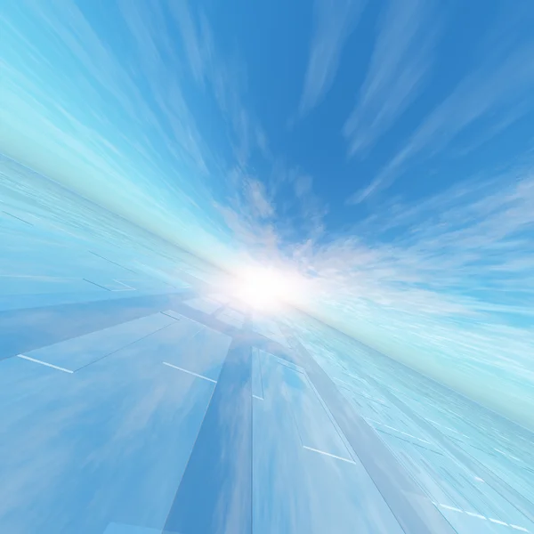 Ufuk noktası kılavuz mavi gökyüzü arka plan — Stok fotoğraf
