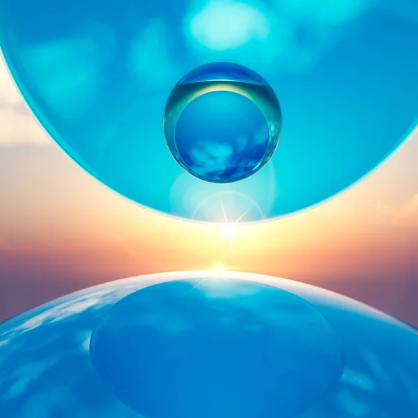 Background floating crystal balls Royalty Free Stock Photos