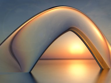 Deniz günbatımı Crystal Arch