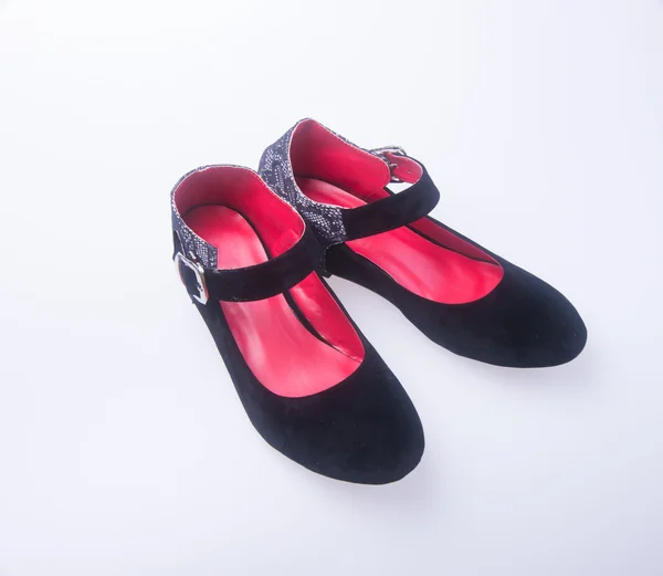 Scarpa. colore nero moda donna scarpe su sfondo . — Foto Stock