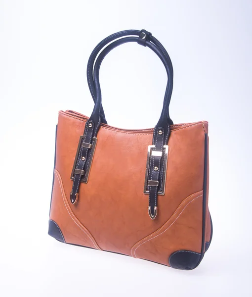 Borsa. borsa donna marrone colore moda su sfondo . — Foto Stock