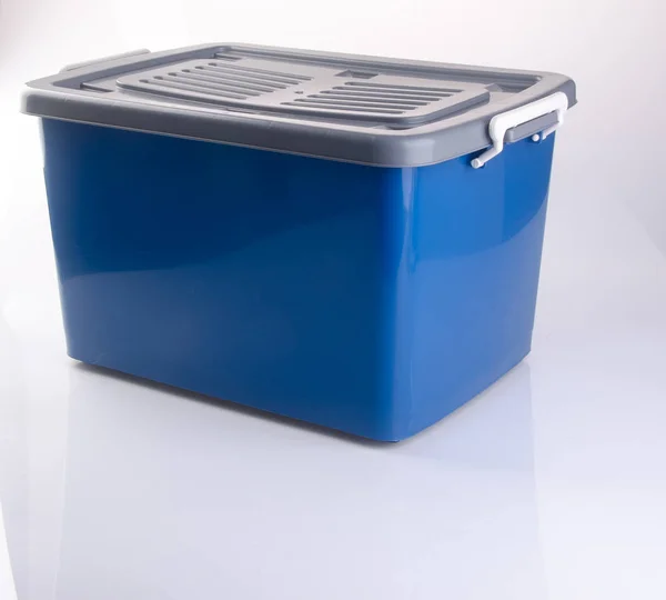Κουτί ή κουτί συσκευασίας πλαστικών αποθήκευσης σε φόντο. — Φωτογραφία Αρχείου