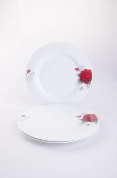 Plate or empty plate on a background. — Stock Photo, Image